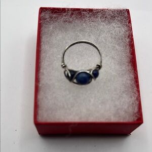Elegant Silver and Blue Women's Ring